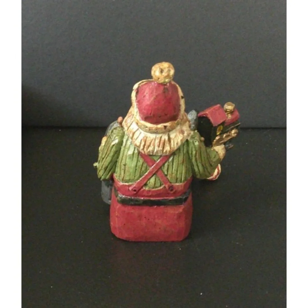 Santa Articulated Dangling Legs Painting Train Christmas Holiday‎ Ornament Resin